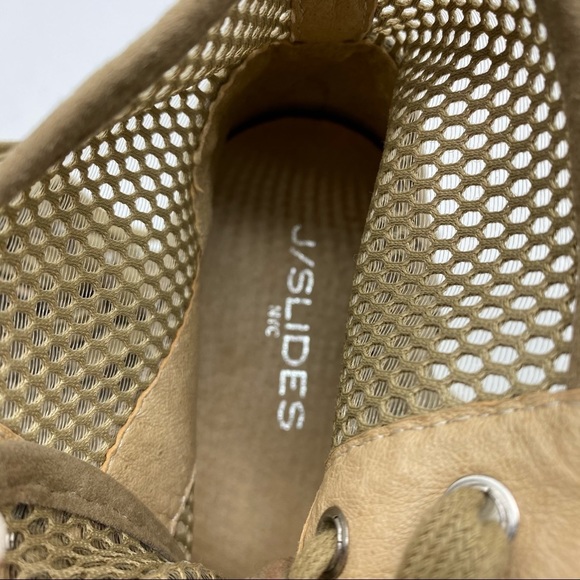 J Slides Tan Mesh Suede combo Hi top Sneaker 7 - Picture 5 of 6